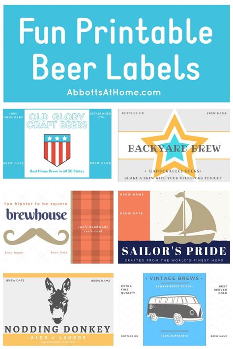 Free Home Brew Bottle Labels & Printable Wall Art | Home brewing, Printable beer labels, Beer label