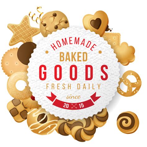 baked goods cookie background vector free download