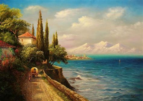 Oil Painting Mediterranean By Yasser Fayad | Landscape paintings, Oil painting landscape, Oil ...