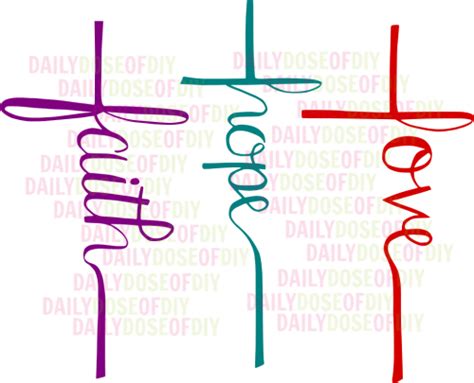 Free SVG File Faith Hope Love Cross - Daily Dose of DIY