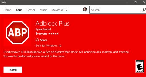 Install Adblock and Adblock Plus From Windows 10 Store for Edge