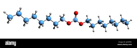 3D image of Dicaprylyl carbonate skeletal formula - molecular chemical structure of Emollient ...