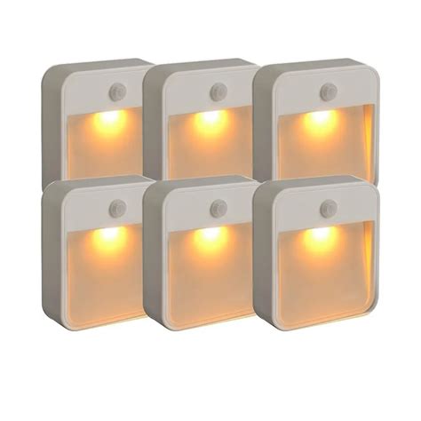 T SUNRISE 6PCS PACK LED Night Light Motion Sensor Wireless Wall Light ...