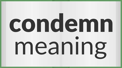 Condemn | meaning of Condemn - YouTube