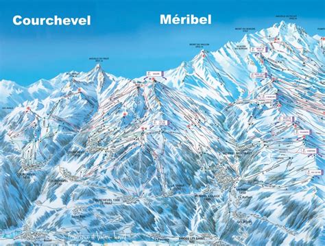 Courchevel and Meribel ski map - Ontheworldmap.com