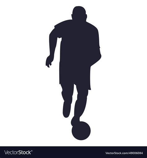 Soccer player running silhouette Royalty Free Vector Image