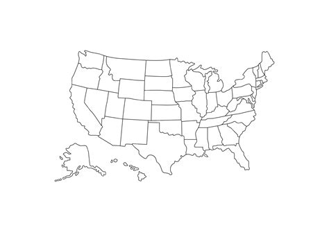 Premium Vector | USA map outline on white background