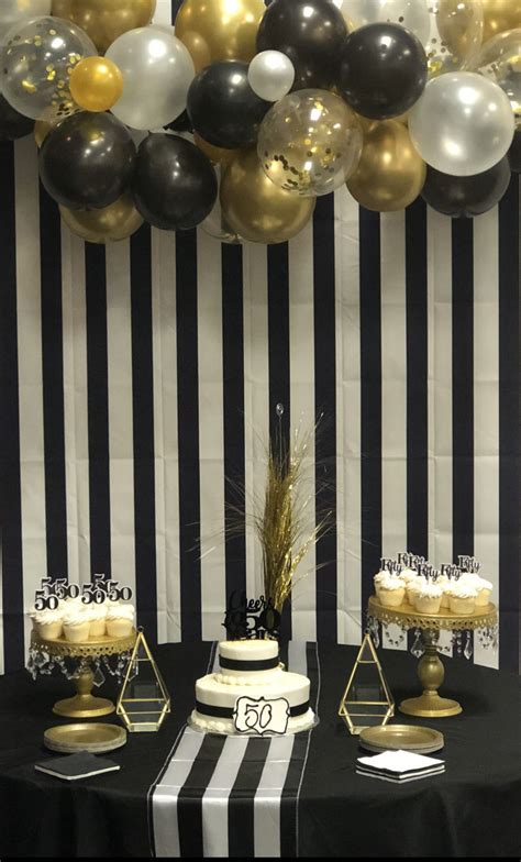 50th birthday party | 50th birthday decorations, Gold birthday party, 50th birthday themes