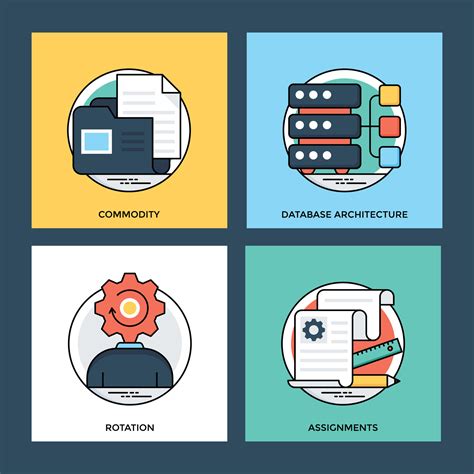 Business and Data Management Flat Icons Set 26970236 Vector Art at Vecteezy