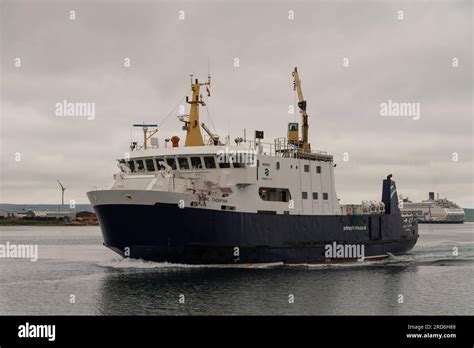 Kirkwall, Orkney Isles, Scotland, UK. 4 June 2023. The roro vehicle and ...