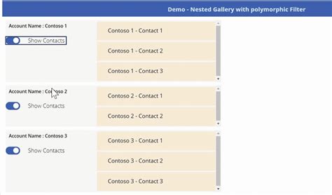 Canvas App | Nested Galleries using polymorphic lookup Filte...