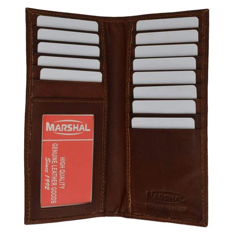 Marshal Wallet - Bifold Checkbook Wallet and Credit Card Holder with ID Window Genuine Leather ...