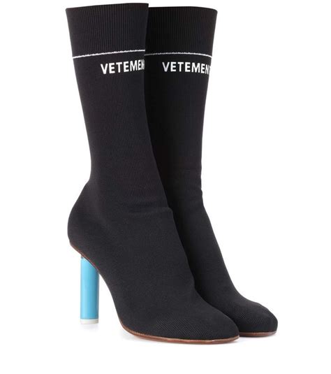 Vetements Black Logo Ankle Sock Boots | ModeSens in 2023 | Sock ankle ...