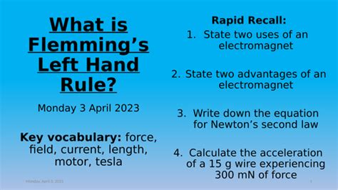 Physics - Force on a Conductor | Teaching Resources