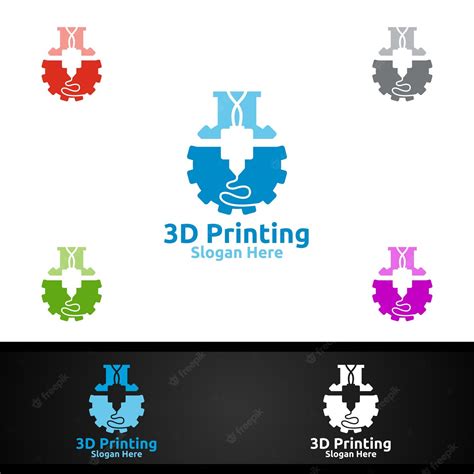 Premium Vector | Lab 3d printing company vector logo design for media ...