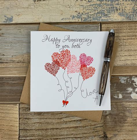 Happy Anniversary to you both Bubble Hearts Anniversary card | Etsy