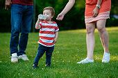 Free picture: baby, child, drinking water, enjoyment, happiness, outdoors, nature, boy, fun, cute