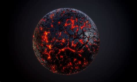 Lava Rock Ground Terrain Seamless PBR Texture 3D