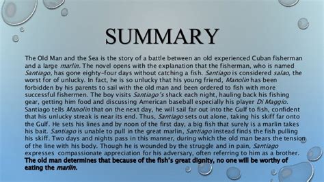 The Old Man And The Sea Short Summary