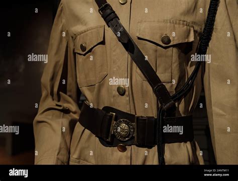 Singapore-09 DEC 2017:vintage Singapore police uniform display in ...