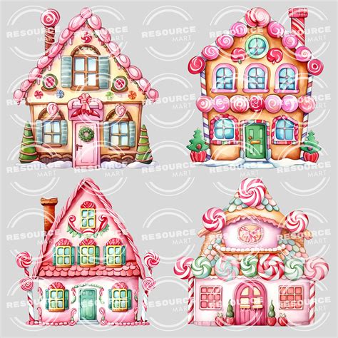 Christmas Gingerbread House Clipart Transparent PNG, Xmas Winter Clip Art Scrapbook Journal ...