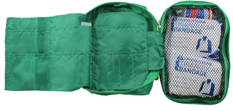 Hiking First Aid Kit, Complete Set In Green Nylon Pouch - Everything Safety