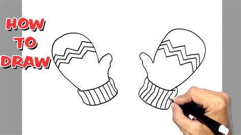 How to Draw a Mitten - YouTube