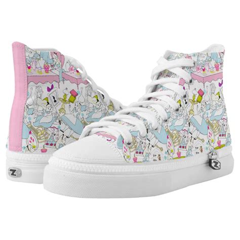 Alice in Wonderland | Oversized Pattern High-Top Sneakers | Zazzle