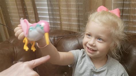 Emily plays with a robotic bird toy 🐦 - YouTube