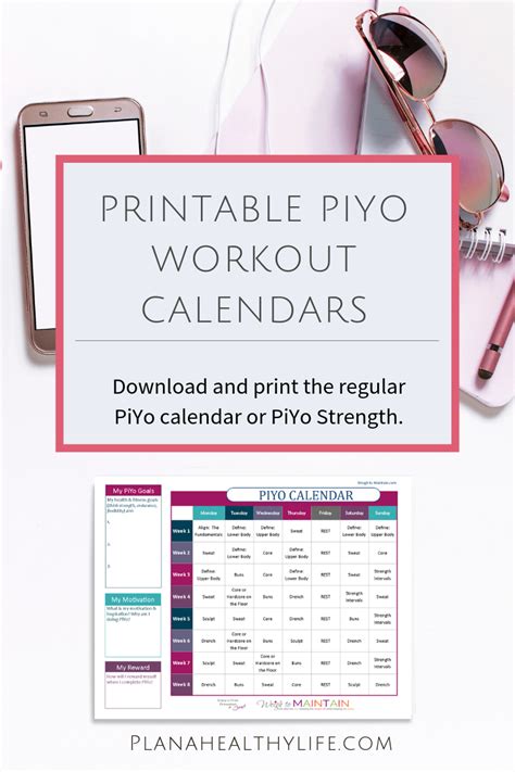 Printable PiYo Calendar and Workout Schedule — PLAN A HEALTHY LIFE