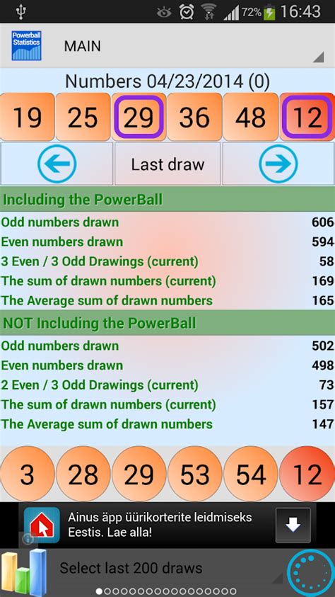 Powerball lottery statistics - Android Apps on Google Play