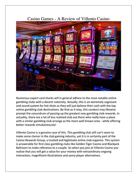 Casino Games - A Review of Villento Casino by thekingcasino101 - Issuu