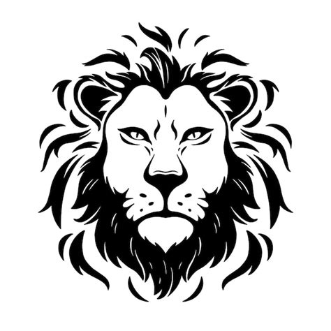 Premium Vector | Black and white male lion head best for tattoo tshirts ...