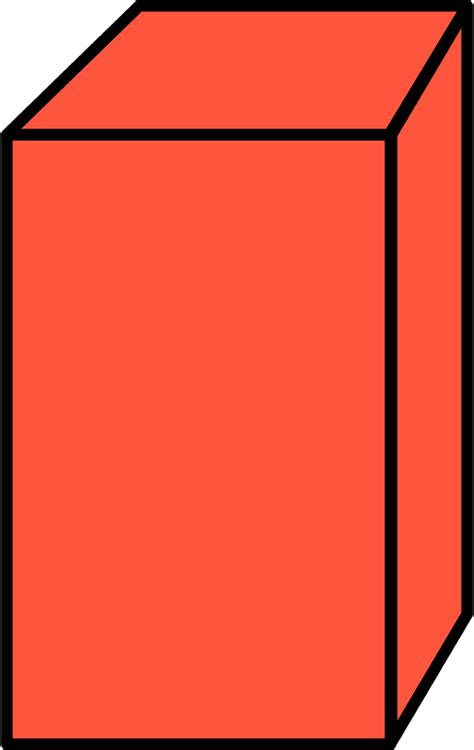 Vermilion Rectangular cuboid clipart. Free download transparent .PNG | Creazilla