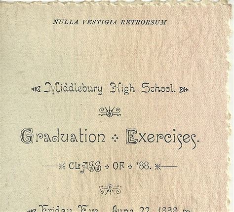 Heirlooms Reunited: 1888 Graduation Program, Middlebury, Vermont High School