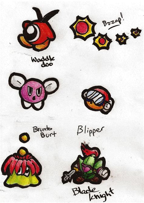 Paper Kirby Enemies 1: color by SleepyKirby on DeviantArt