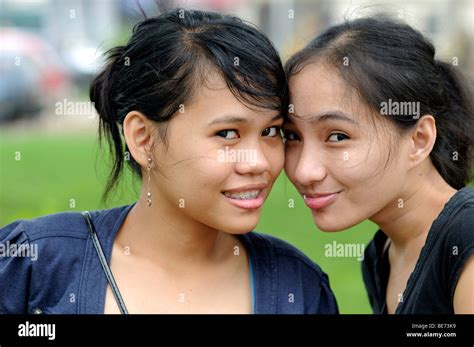 girls outside magellans cross cebu city philippines Stock Photo - Alamy