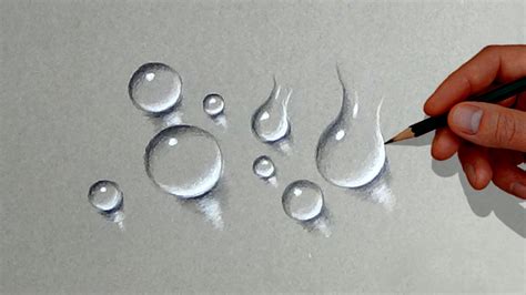 Water Drops - Drawing Water Drops Using Simple Colored Pencils | | Water drop drawing, Flower ...