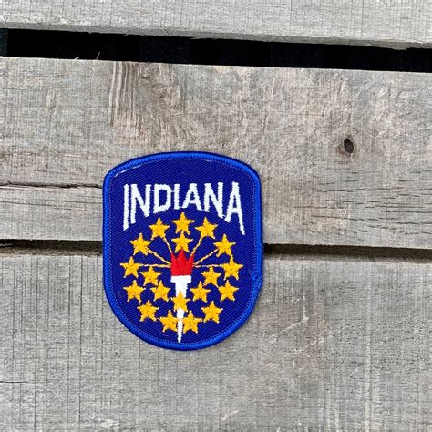 Indiana Flag Vintage Travel Patch | Etsy