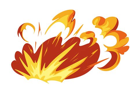 Explosion and fire blast, burning flames vector 22908101 Vector Art at ...