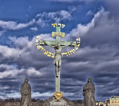 Charles bridge statue stock photo. Image of prague, sculpture - 57699542