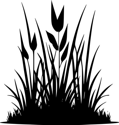 Grass, Black and White Vector illustration 23567650 Vector Art at Vecteezy