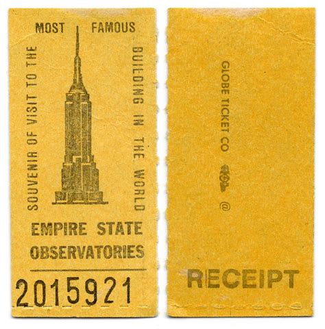 ArtzeeCCC: Vintage Empire State Building Ticket Ephemera