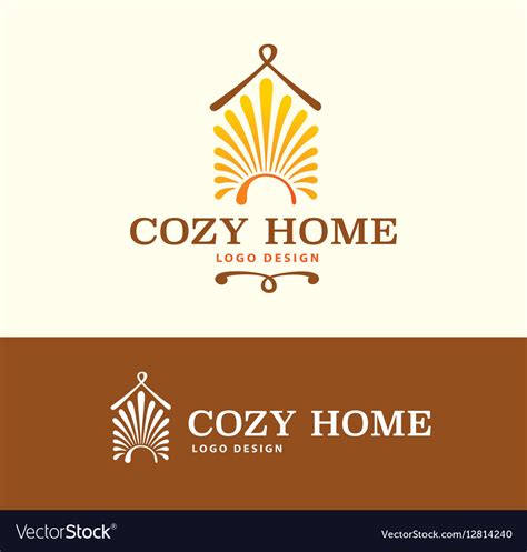 Logo cozy home on light and dark color Royalty Free Vector