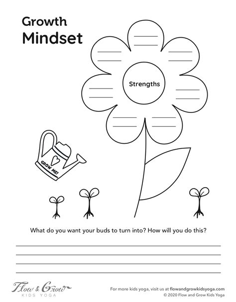 Growth Mindset Worksheet | Instant Download - Flow and Grow Kids Yoga