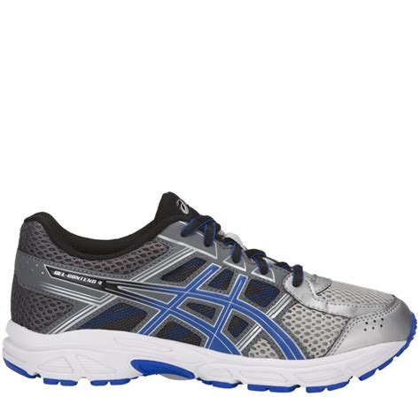 Asics Kid's GEL-Contend 4GS Silver/Blue Tie | Laurie's Shoes