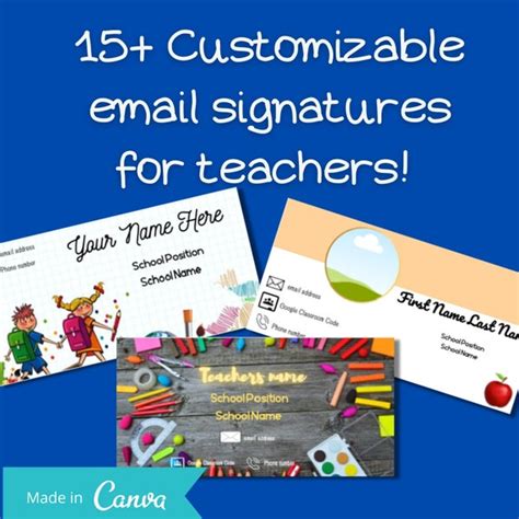 Email Signature Templates for Teachers Editable - Etsy