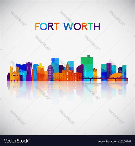 Fort worth skyline silhouette Royalty Free Vector Image