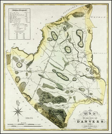 Danvers Massachusetts Vintage Map 1832 Photograph by Carol Japp - Fine ...