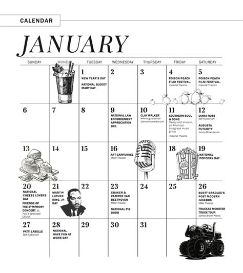 January 2019 Calendar of Events - Augusta Magazine